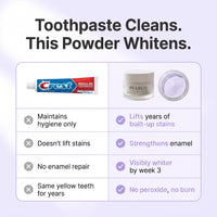Toothpaste cleans, Pearlie whitens