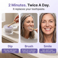 2 minutes, twice a day: dip, brush, smile